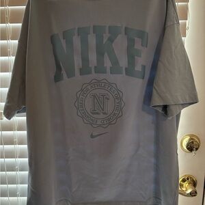Nike Women's Oversized Short-Sleeve Logo T-Shirt in Light Blue